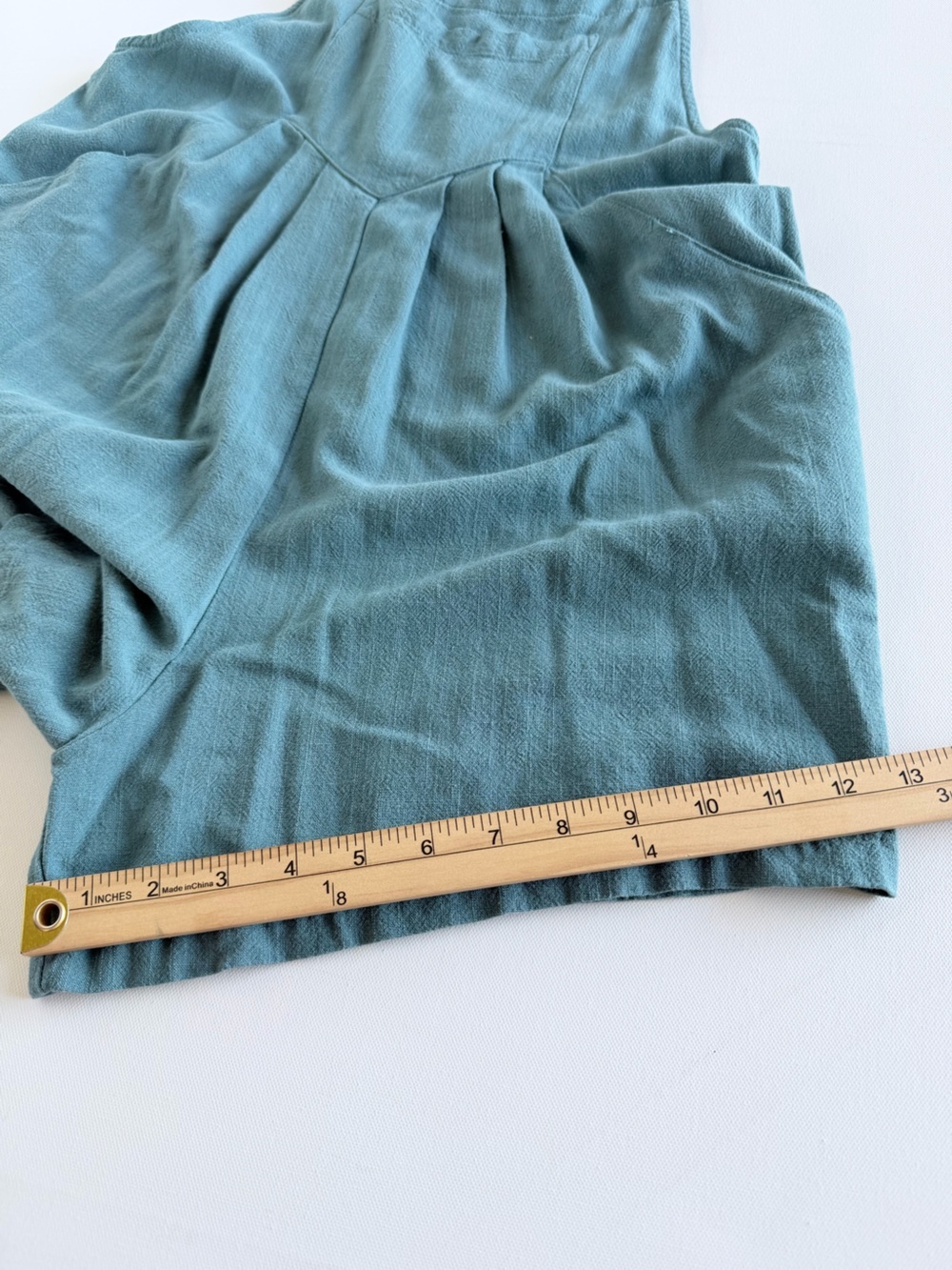 Automet Teal Linen Blend Shortalls Romper Pinafore Overalls Size S - Picture 9 of 11